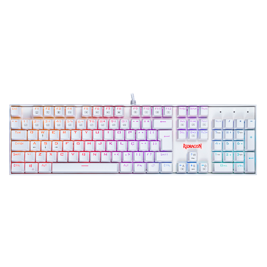 Teclado Redragon Mitra RGB Branco ABNT-2 K551W
