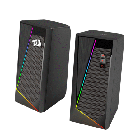 Redragon GS520 Anvil RGB Alto-falantes para desktop, 2.0 canais PC alto-falante estéreo com 6 modos de LED coloridos