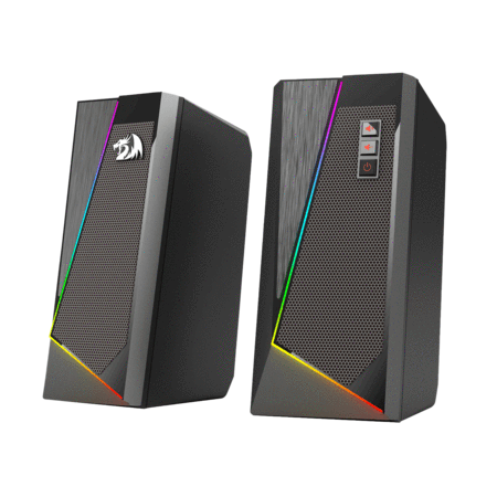 Redragon GS520 Anvil RGB Alto-falantes para desktop, 2.0 canais PC alto-falante estéreo com 6 modos de LED coloridos