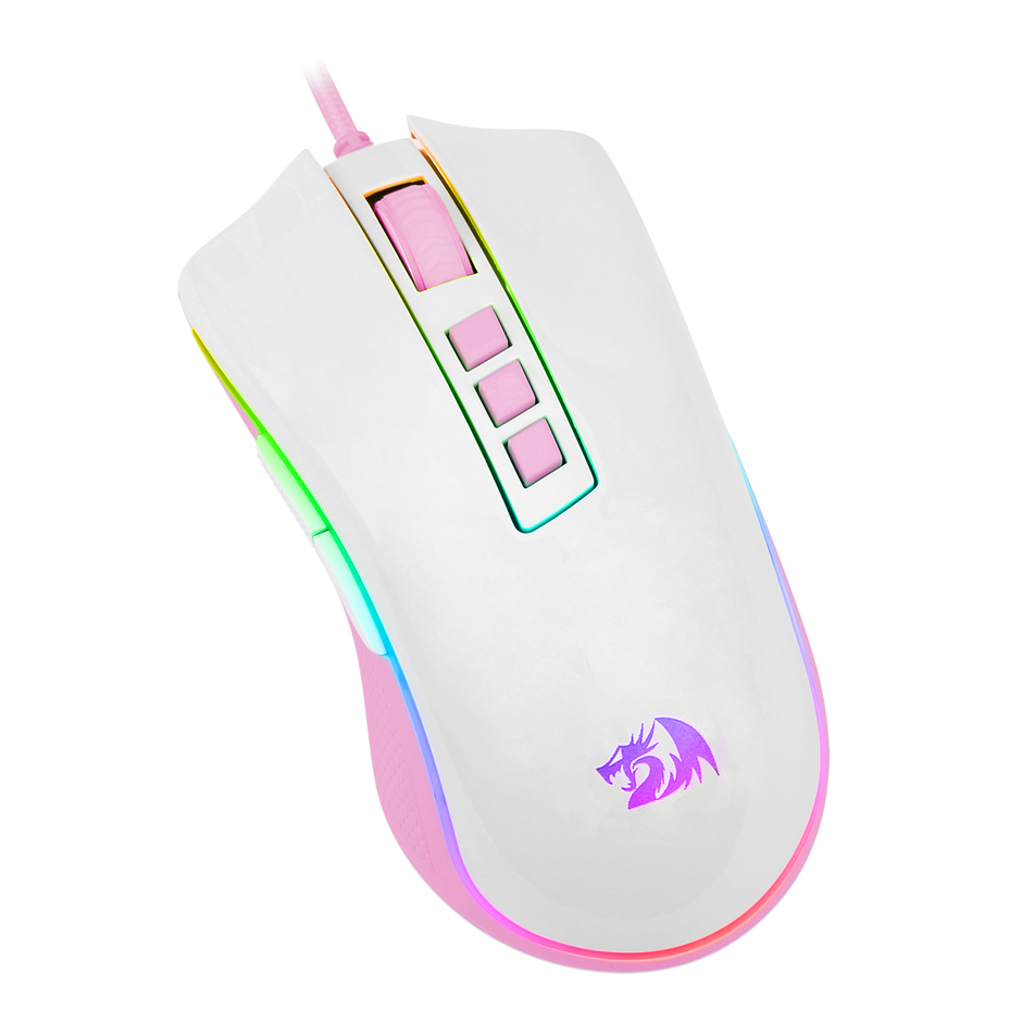 Mouse Gamer Cobra RGB Branco Com Rosa M711WP — foto 6