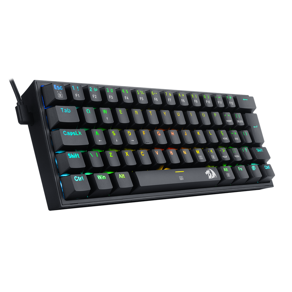 Teclado Mecânico Gamer Redragon Fizz Preto RGB Switch Red Vermelho PT-BR ABNT2 — foto 3