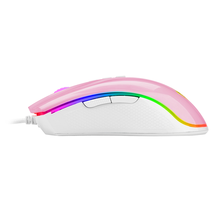 Mouse Gamer Cobra Redragon Rgb Rosa Com Branco - M711PW — foto 7