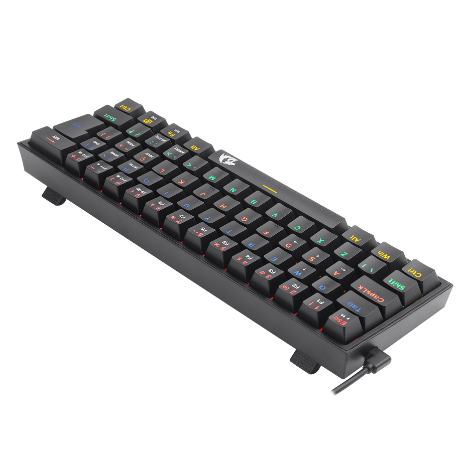 Teclado Mecânico Redragon Fizz Preto Rainbow Switch Brown Marrom PT-BR ABNT2 — foto 6