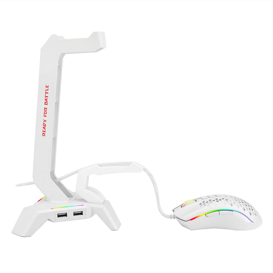 Suporte para headset com mouse Bungee e Hub Redragon Scepter Elite Branco — foto 3