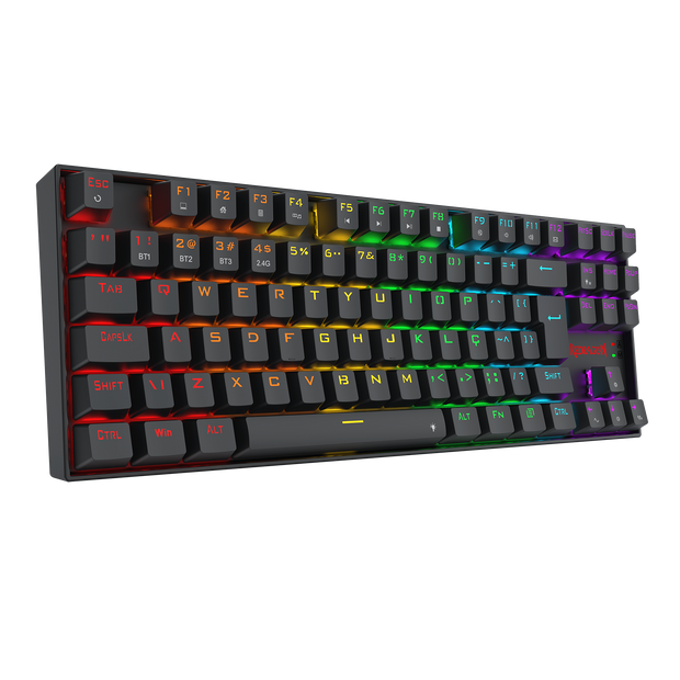 Teclado Gamer Redragon Kumara Elite Rainbow Preto USB Tipo-C Removível Switch Ma — foto 2