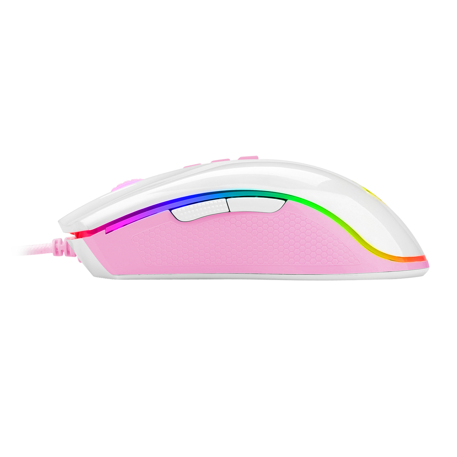 Mouse Gamer Cobra RGB Branco Com Rosa M711WP — foto 4