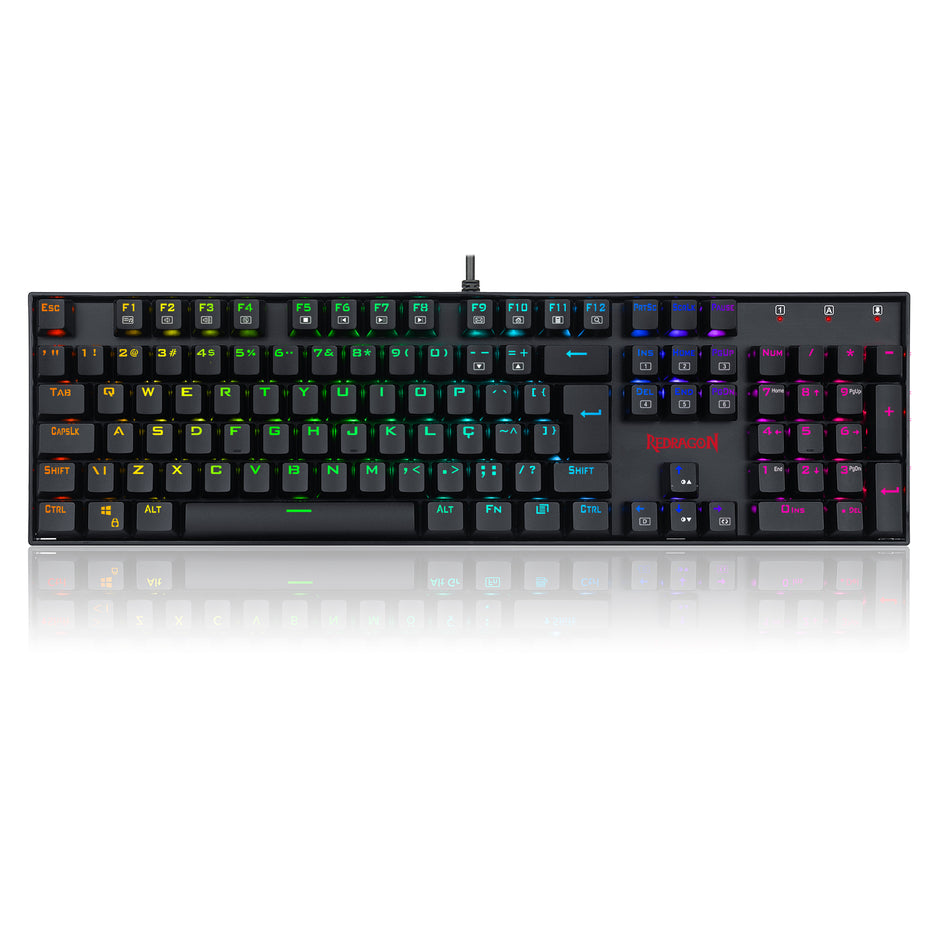 Teclado Mecânico Gamer Redragon Mitra Preto RGB Switch Azul — foto 3