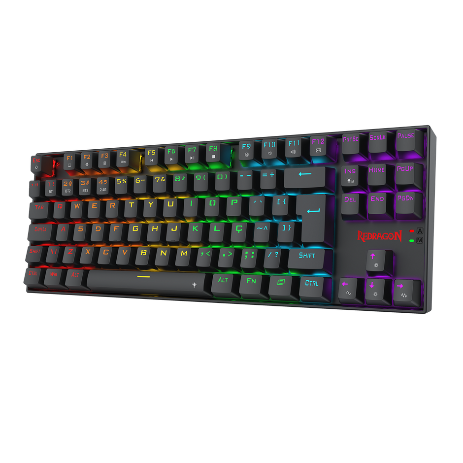 Teclado Gamer Redragon Kumara Elite Rainbow Preto USB Tipo-C Removível Switch Ma — foto 3