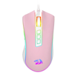 Mouse Gamer Cobra Redragon Rgb Rosa Com Branco - M711PW — foto 1