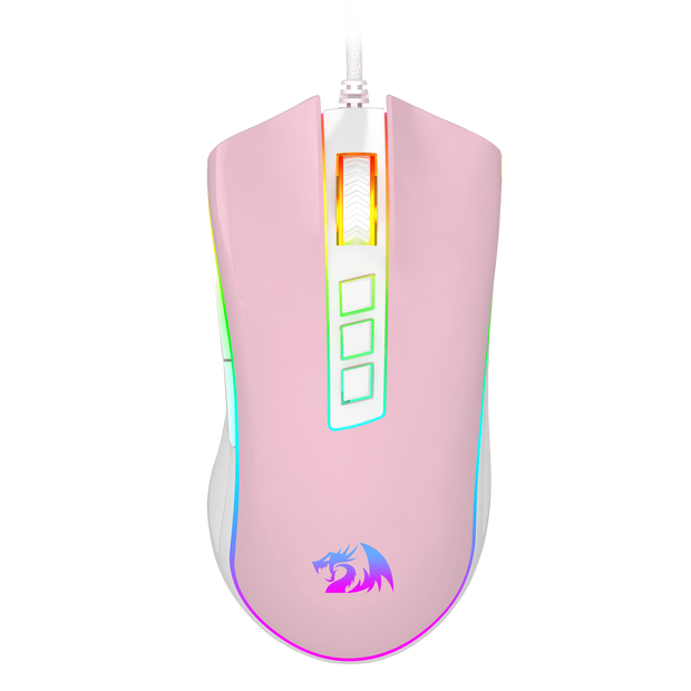 Mouse Gamer Cobra Redragon Rgb Rosa Com Branco - M711PW — foto 1