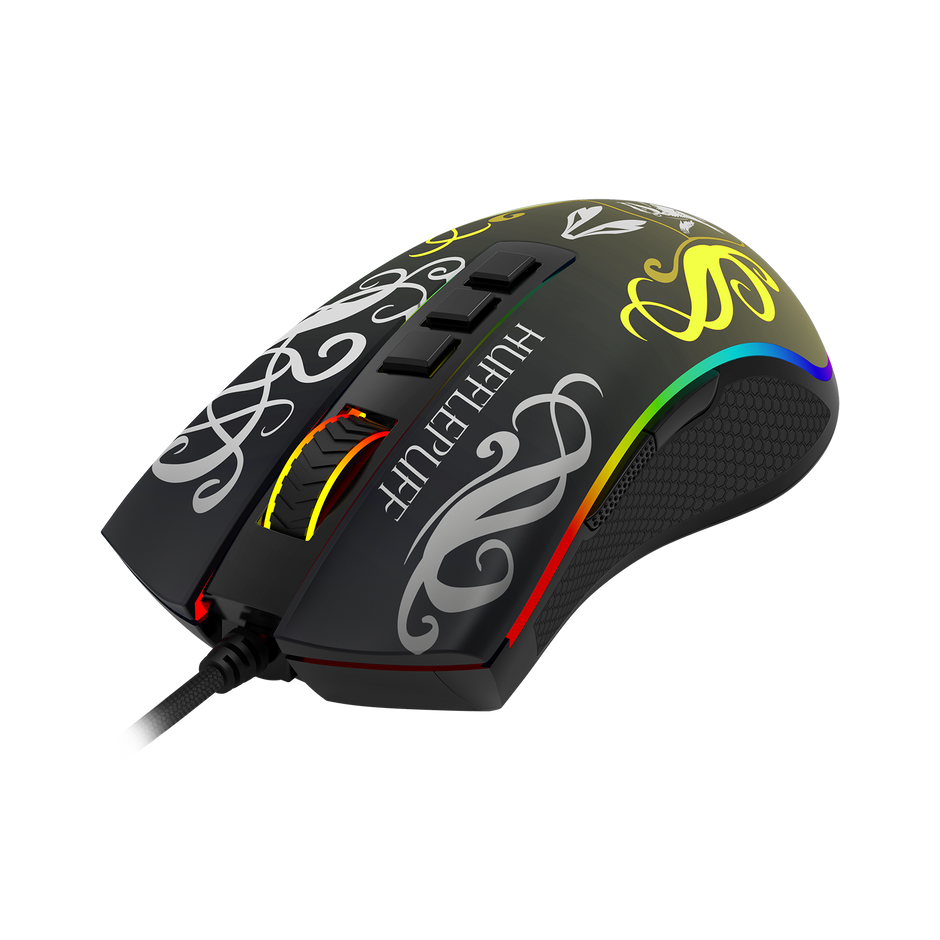 Mouse Gamer Redragon Harry Potter Cobra RGB Special Edition Hufflepuff Preto e A — foto 10