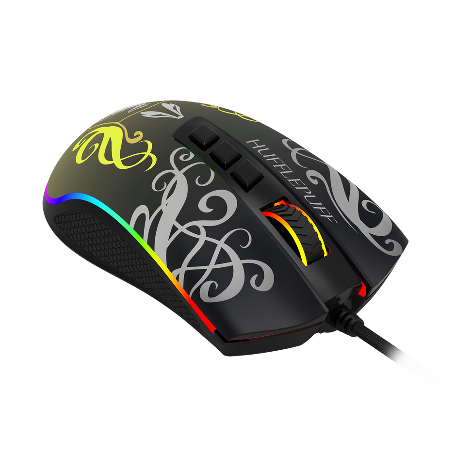 Mouse Gamer Redragon Harry Potter Cobra RGB Special Edition Hufflepuff Preto e A — foto 6