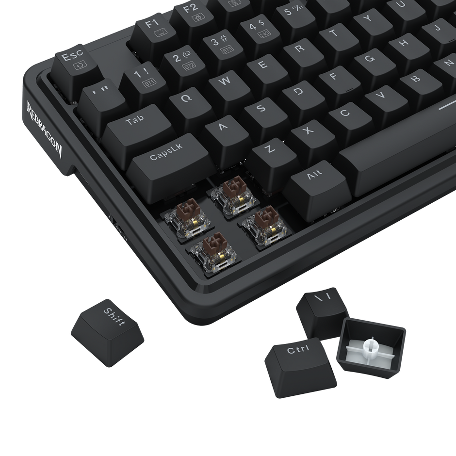 Teclado Gamer Redragon Ucal Pro RGB Preto 75% Switch Marrom com Knob de Volume — foto 3