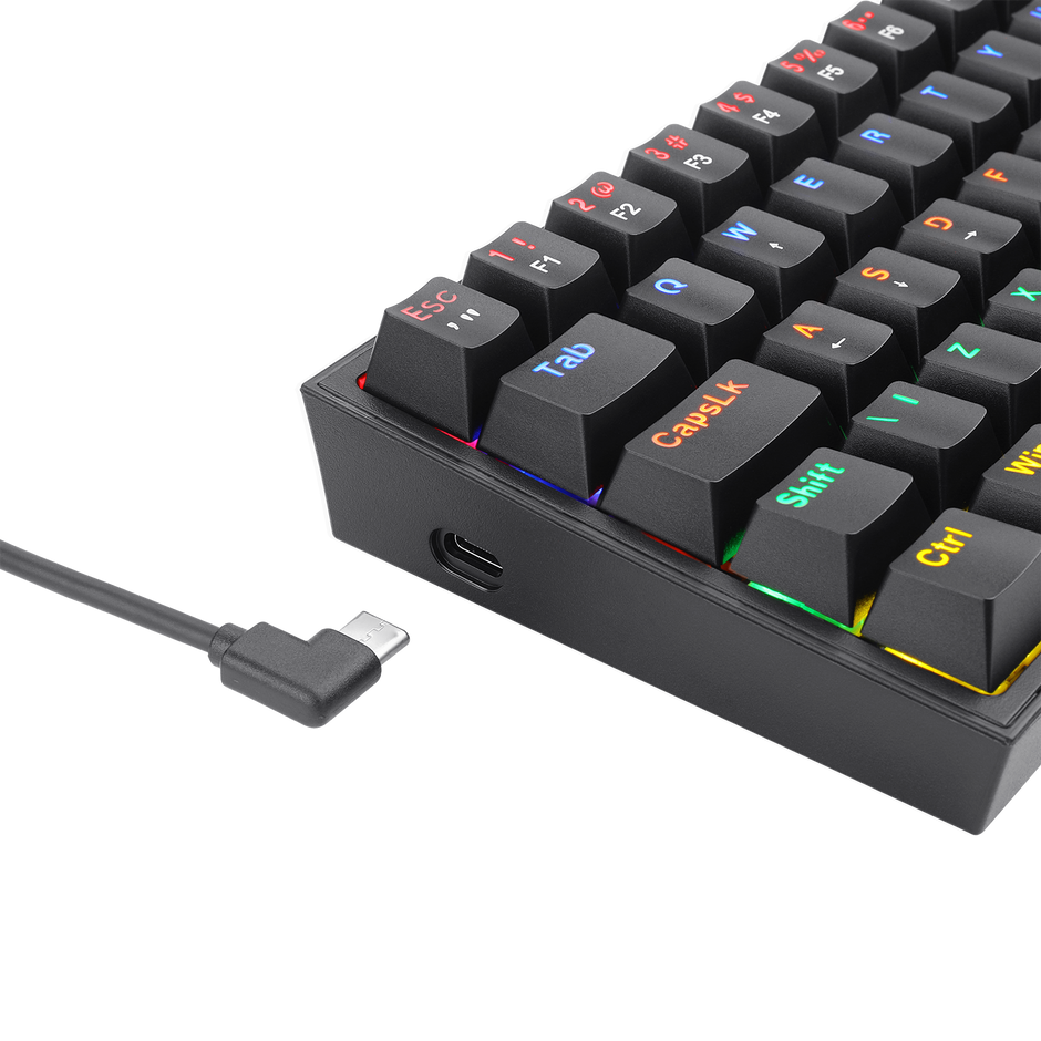 Teclado Mecânico Redragon Fizz Preto Rainbow Switch Brown Marrom PT-BR ABNT2 — foto 5