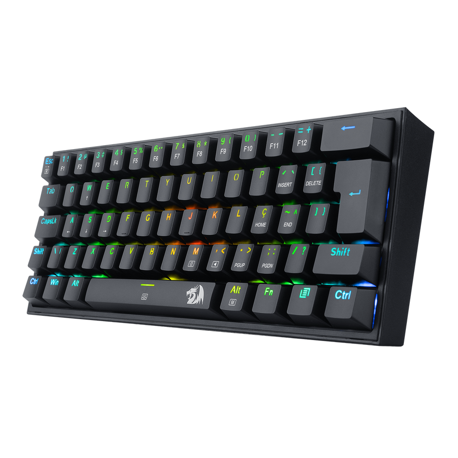 Teclado Mecânico Gamer Redragon Fizz Preto RGB Switch Red Vermelho PT-BR ABNT2 — foto 2