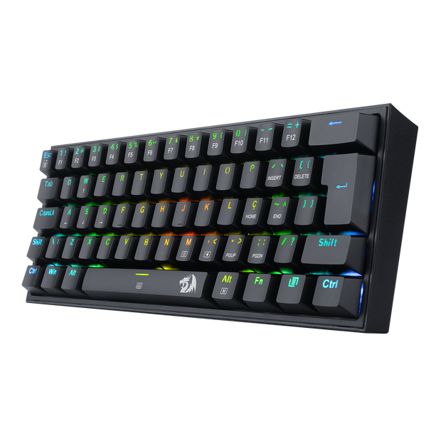 Teclado Mecânico Gamer Redragon Fizz Preto RGB Switch Red Vermelho PT-BR ABNT2 — foto 2