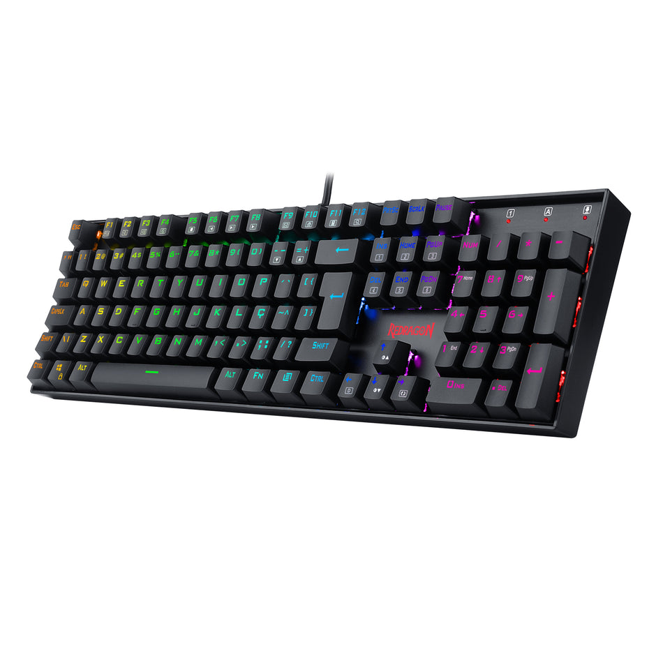 Teclado Mecânico Gamer Redragon Mitra Preto RGB Switch Azul — foto 4