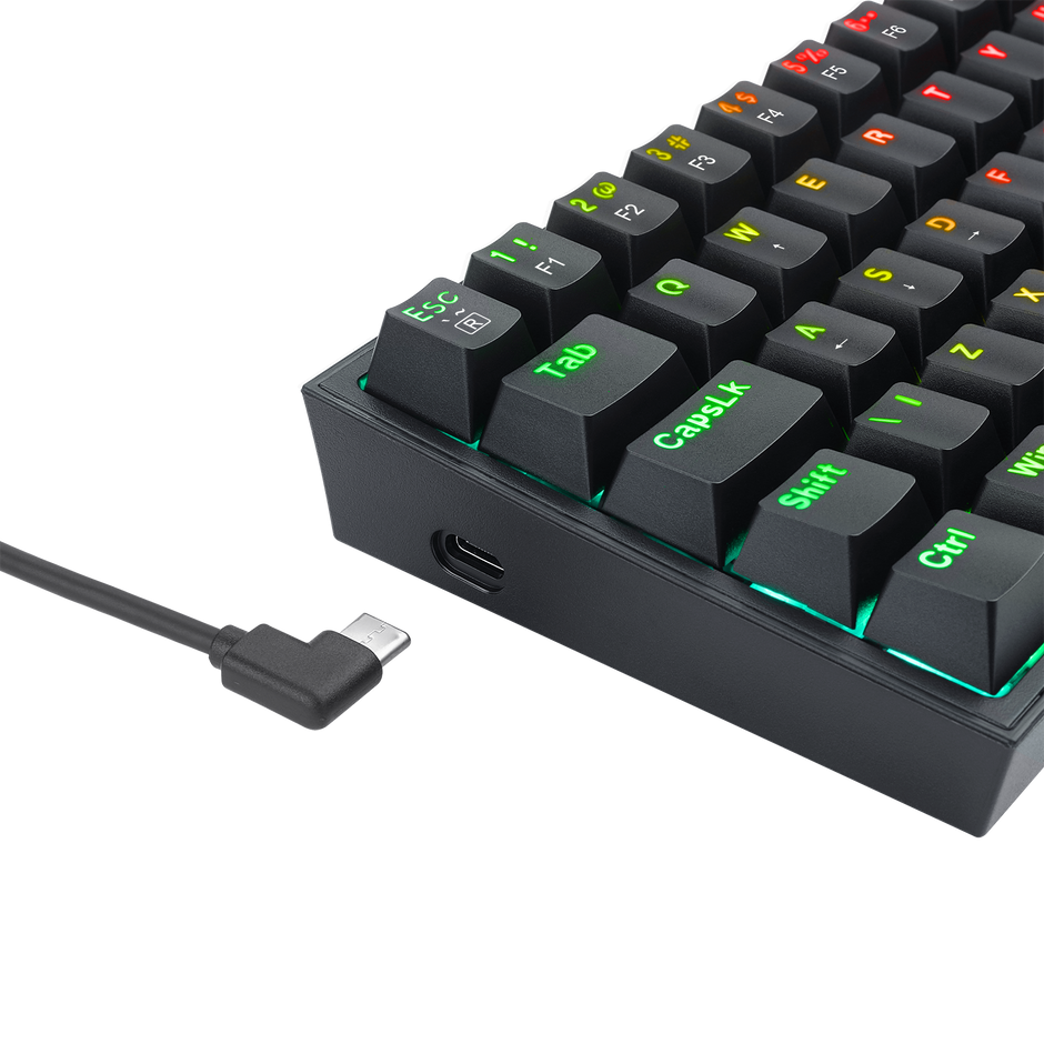 Teclado Mecânico Gamer Redragon Fizz Preto RGB Switch Red Vermelho PT-BR ABNT2 — foto 5