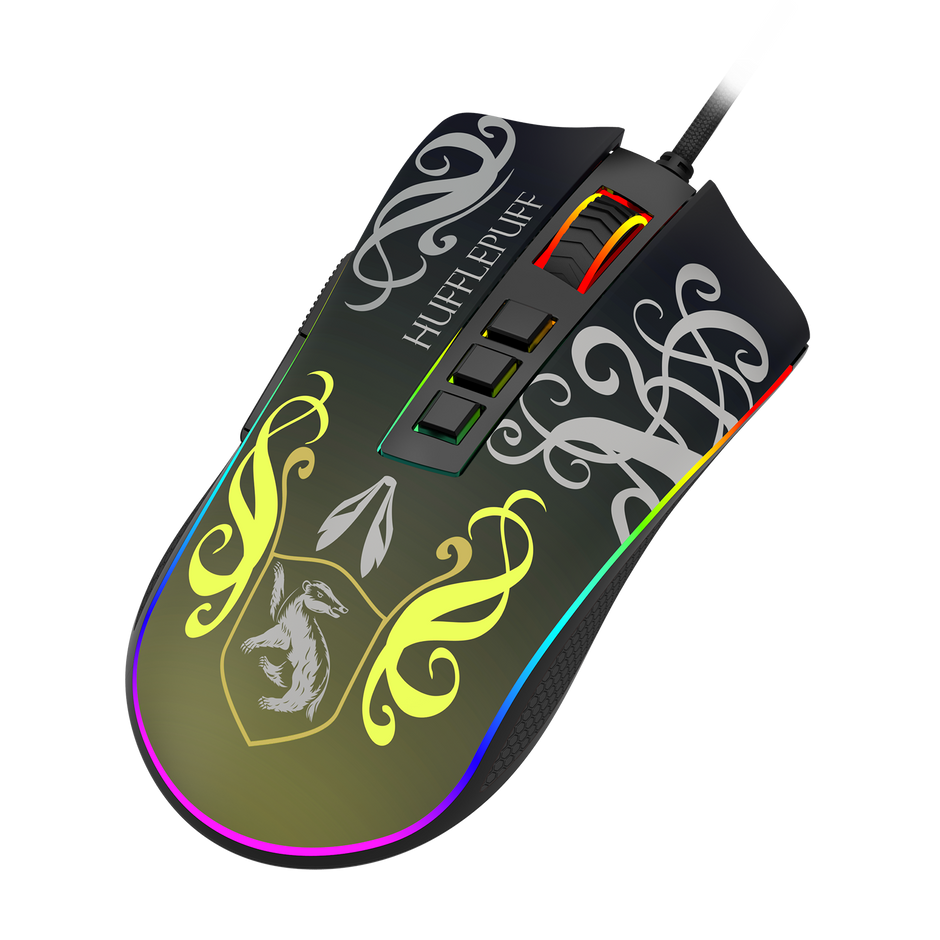 Mouse Gamer Redragon Harry Potter Cobra RGB Special Edition Hufflepuff Preto e A — foto 3