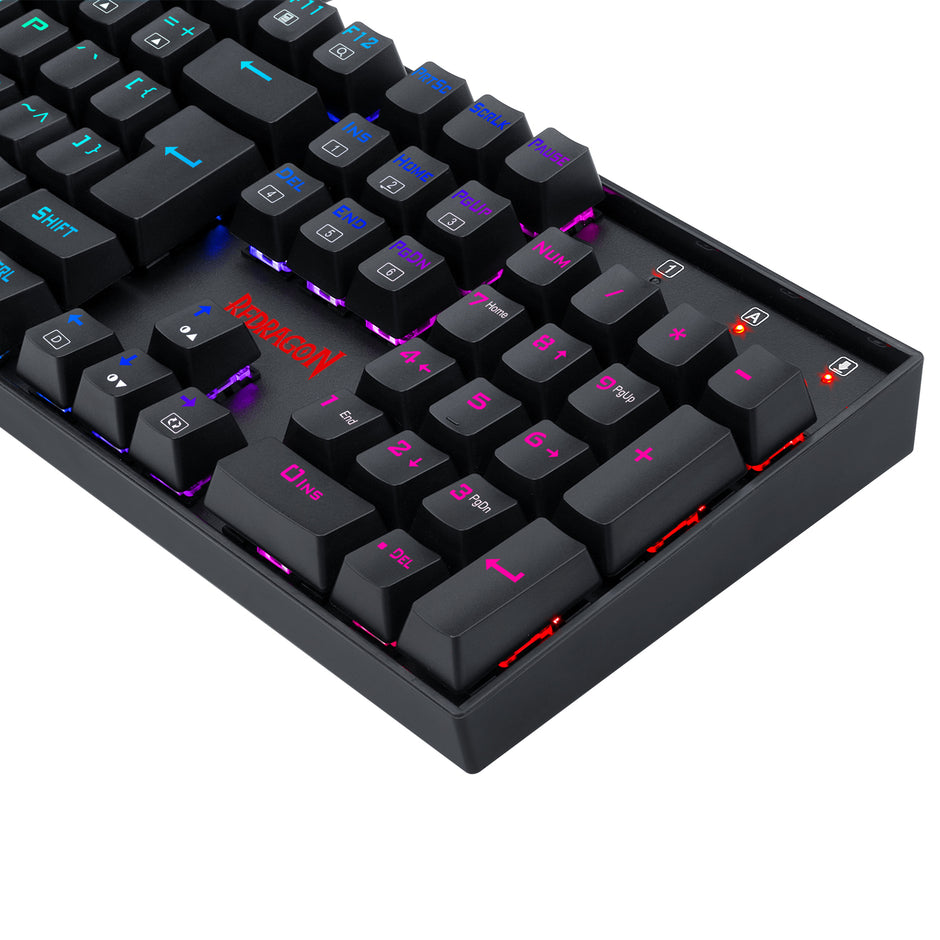 Teclado Mecânico Gamer Redragon Mitra Preto RGB Switch Azul — foto 5