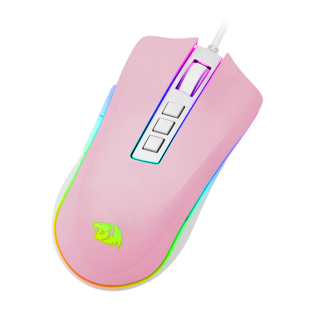 Mouse Gamer Cobra Redragon Rgb Rosa Com Branco - M711PW — foto 2