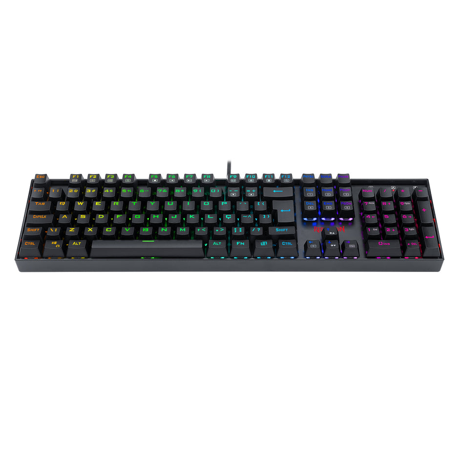 Teclado Mecânico Gamer Redragon Mitra Preto RGB Switch Azul — foto 1