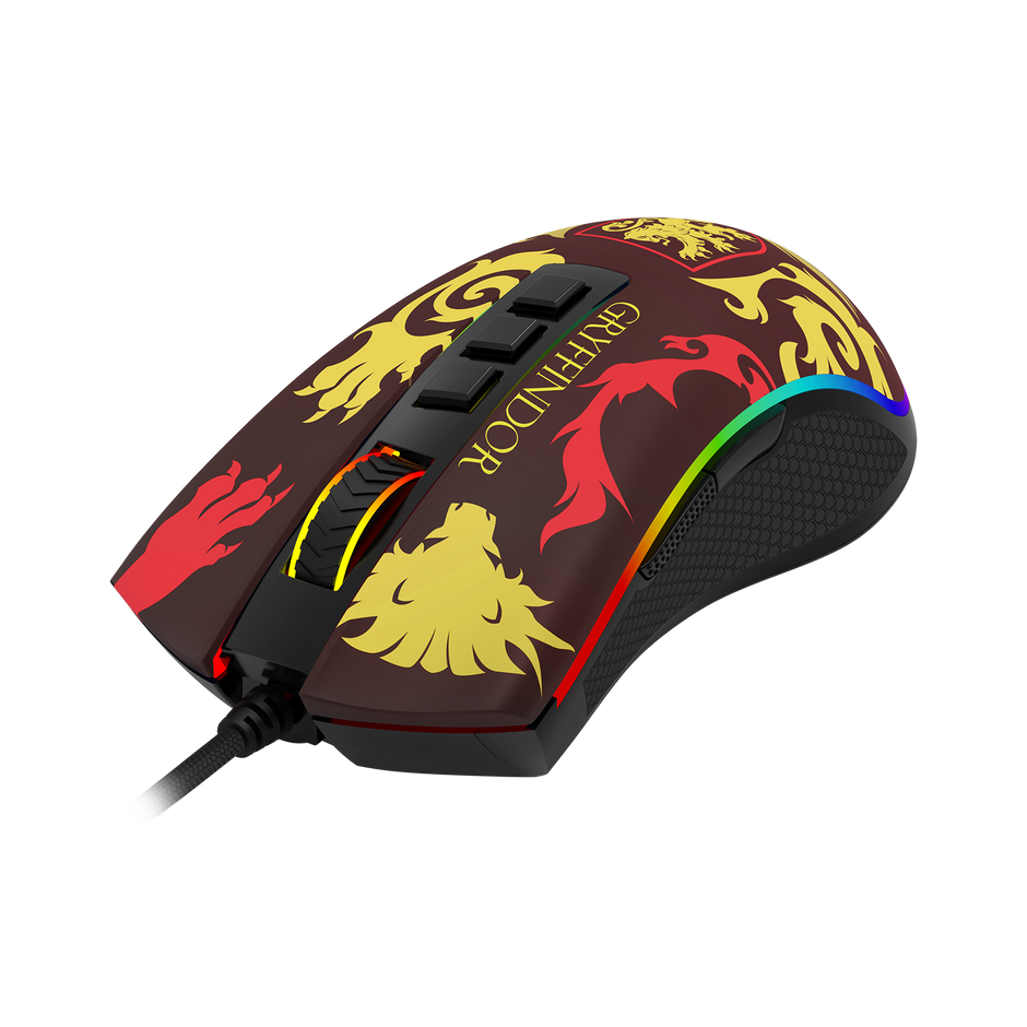Mouse Gamer Redragon Harry Potter Cobra RGB Special Edition Gryffindor Preto e — foto 1