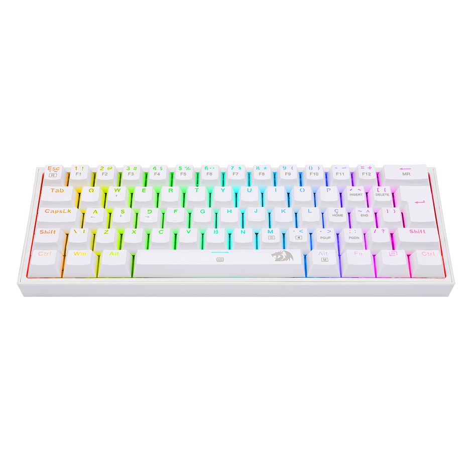 Teclado Mecânico Gamer Redragon Fizz K617 RGB Branco Switch Brown ABNT2