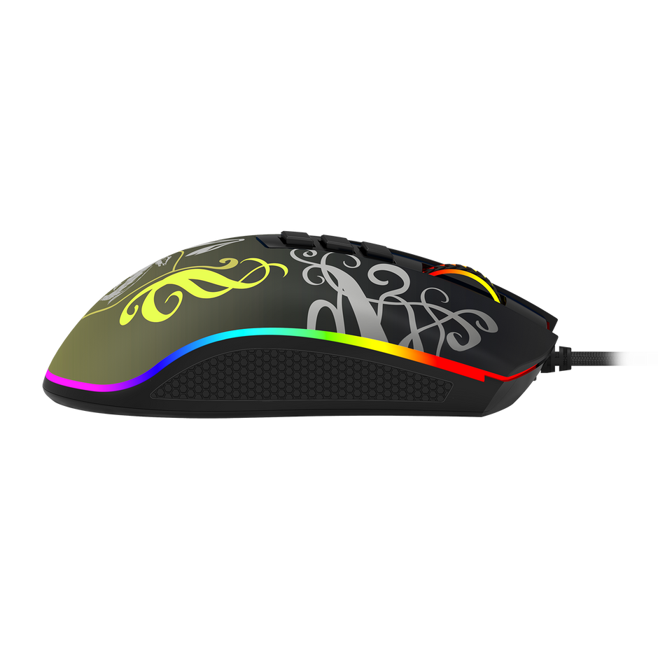 Mouse Gamer Redragon Harry Potter Cobra RGB Special Edition Hufflepuff Preto e A — foto 8