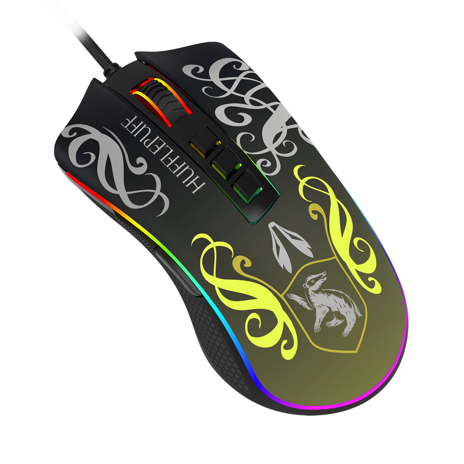 Mouse Gamer Redragon Harry Potter Cobra RGB Special Edition Hufflepuff Preto e A — foto 4