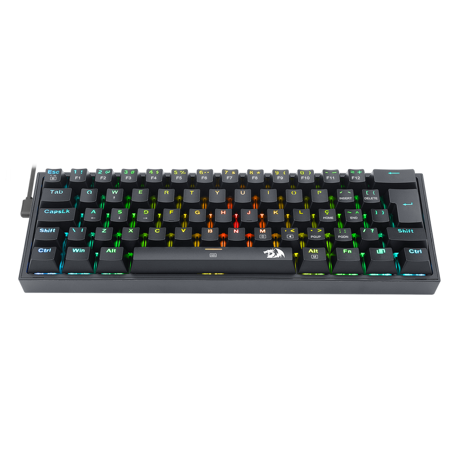 Teclado Mecânico Gamer Redragon Fizz Preto RGB Switch Red Vermelho PT-BR ABNT2 — foto 4