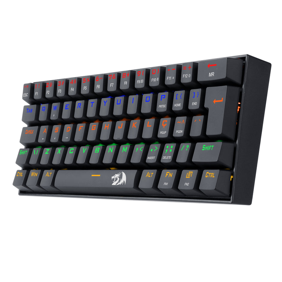 Teclado Mecânico Redragon Lakshmi Rainbow Preto Switch Brown Marrom PT-BR ABNT2 — foto 3
