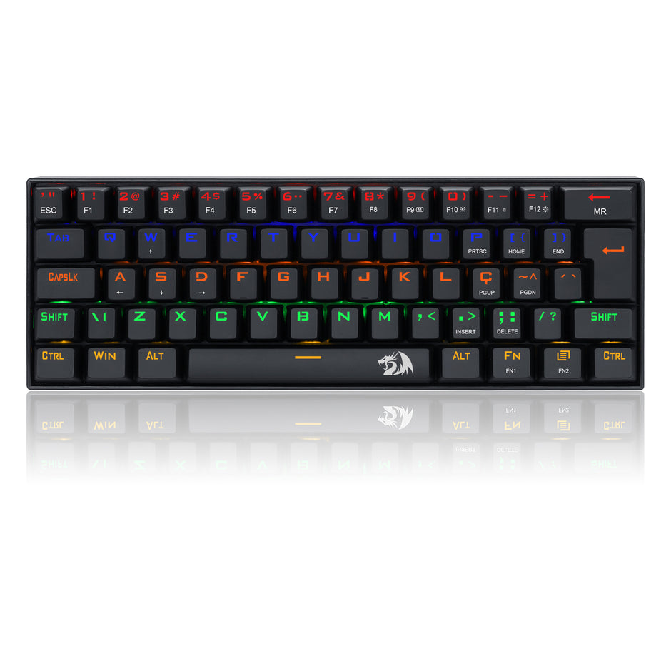 Teclado Mecânico Redragon Lakshmi Rainbow Preto Switch Brown Marrom PT-BR ABNT2 — foto 1