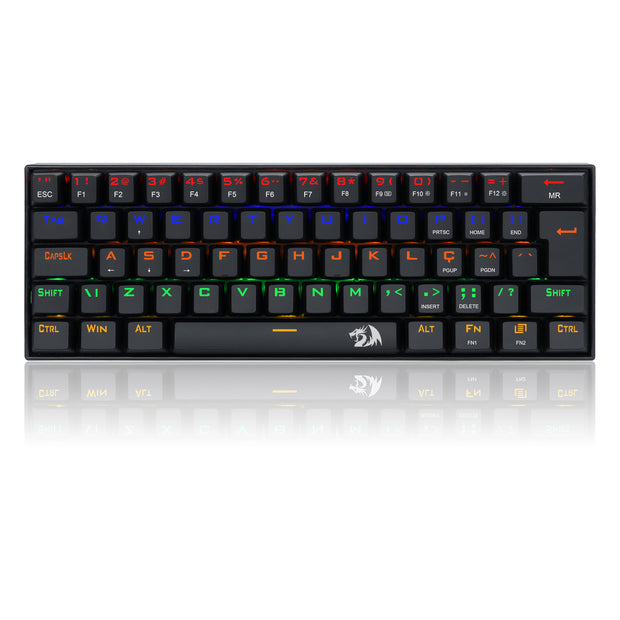 Teclado Mecânico Redragon Lakshmi Rainbow Preto Switch Brown Marrom PT-BR ABNT2 — foto 1