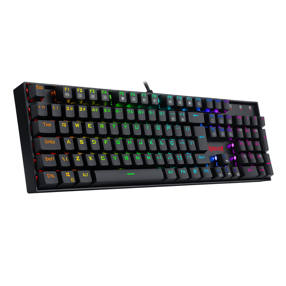 Teclado Mecânico Gamer Redragon Mitra Preto RGB Switch Azul — foto 2