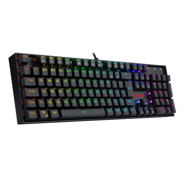 Teclado Mecânico Gamer Redragon Mitra Preto RGB Switch Azul — foto 2