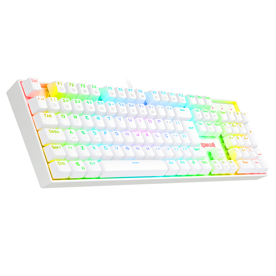 Teclado Mecânico Redragon Mitra RGB Branco Switch Red Vermelho PT-BR ABNT-2 K551 — foto 6