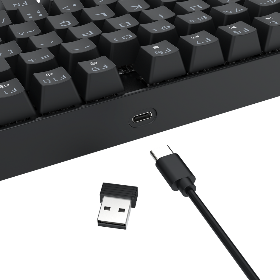 Teclado Gamer Redragon Kumara Elite Rainbow Preto USB Tipo-C Removível Switch Ma — foto 6