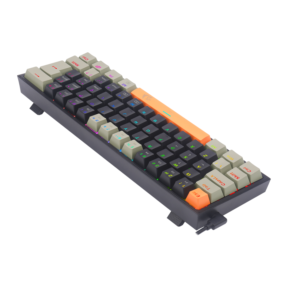 Teclado Mecânico Gamer Redragon Fizz RGB Laranja Preto e Cinza Switch Brown Marr — foto 6