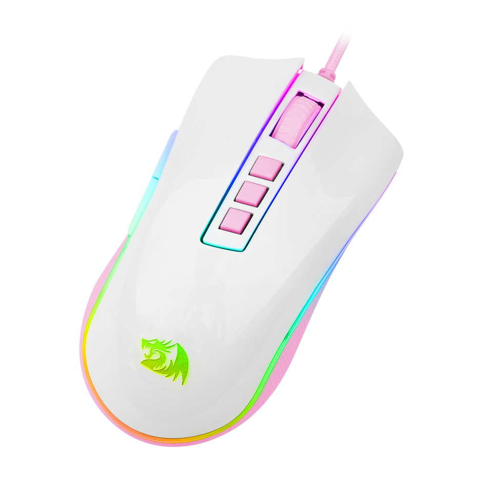 Mouse Gamer Cobra RGB Branco Com Rosa M711WP — foto 3