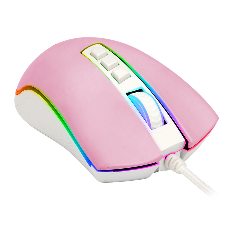 Mouse Gamer Cobra Redragon Rgb Rosa Com Branco - M711PW — foto 6