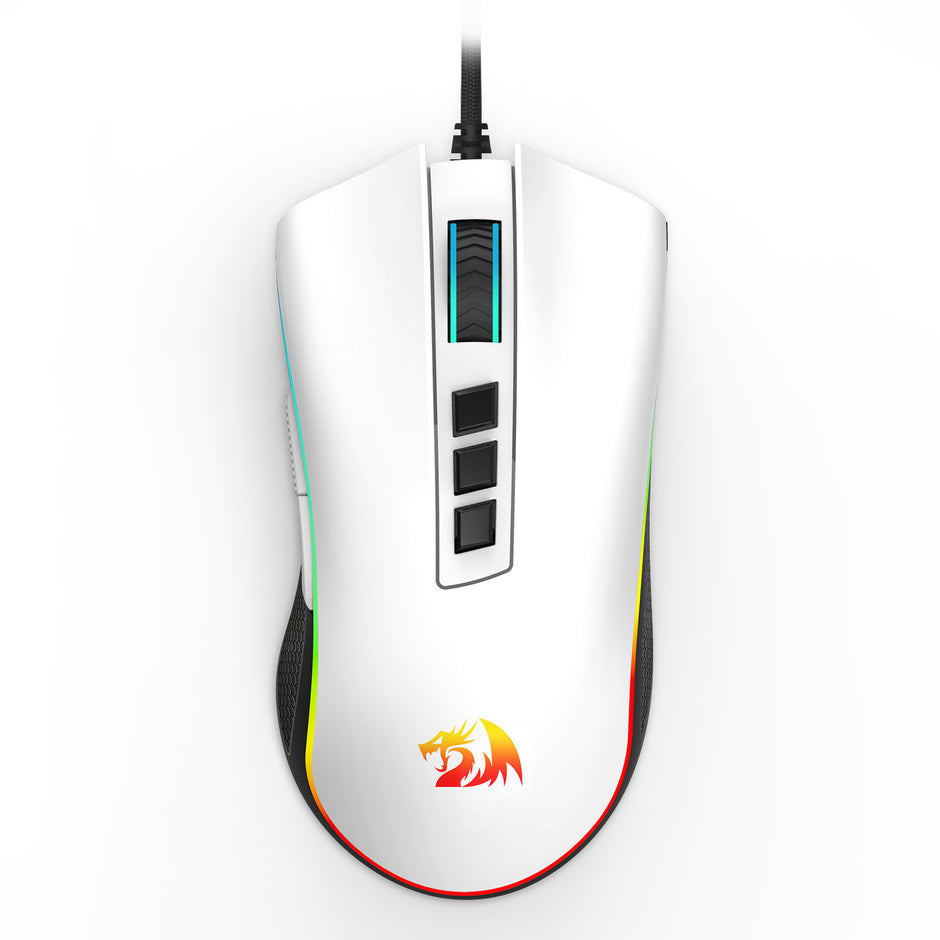 Mouse Gamer Redragon Cobra V2 Special Edition Cypher Branco e Preto RGB — foto 1