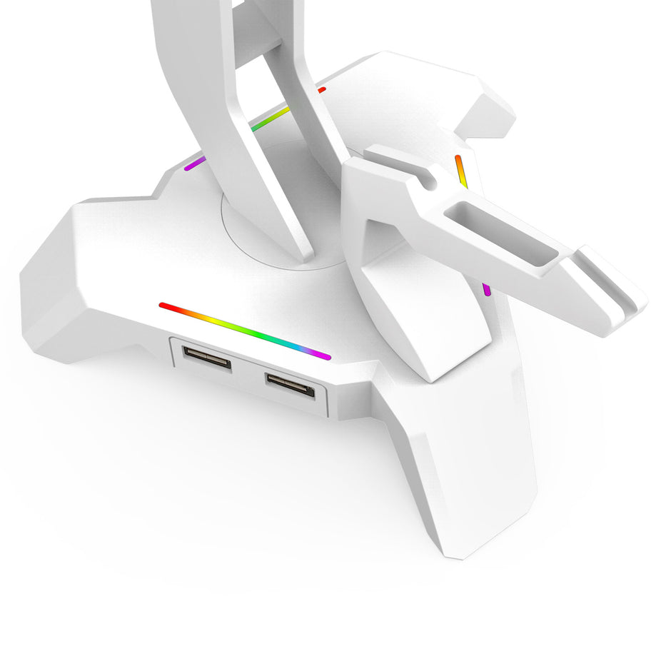 Suporte para headset com mouse Bungee e Hub Redragon Scepter Elite Branco — foto 6