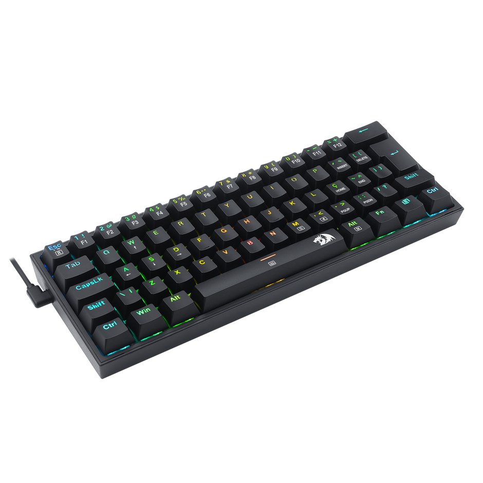 Teclado Mecânico Gamer Redragon Fizz Preto RGB Switch Red Vermelho PT-BR ABNT2 — foto 7