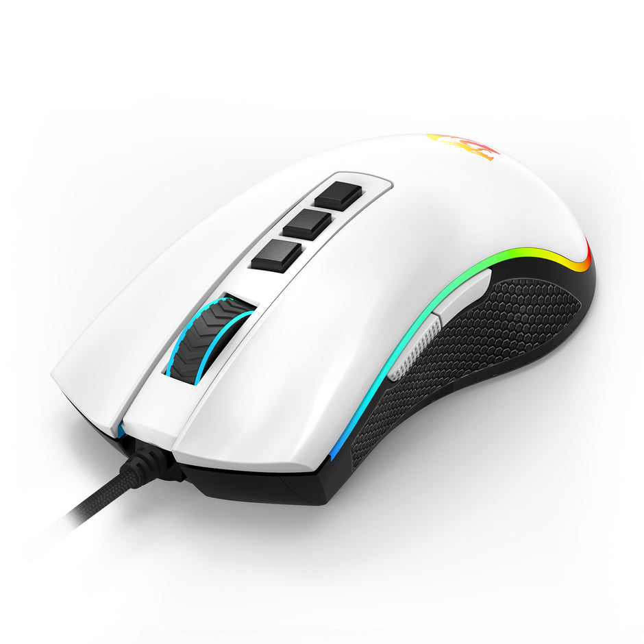 Mouse Gamer Redragon Cobra V2 Special Edition Cypher Branco e Preto RGB — foto 3