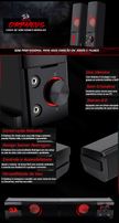 Redragon GS550 ORPHEUS PC Gaming Speakers, 2.0 canais estéreo desktop computador barra de som com tamanho compacto manob