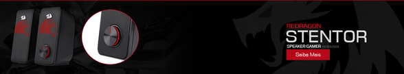 Redragon Alto-falante para Jogos GS500 Stentor - Estéreo 2.0 Canais - USB - Vermelho