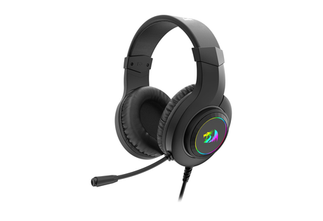Headset gamer Redragon Hylas 7.1 preto com iluminação RGB