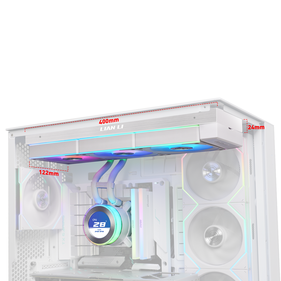 Water Cooler Lian Li Hydroshift II LCD 360CL BRANCO+RGB UNIFANS CL — foto 2