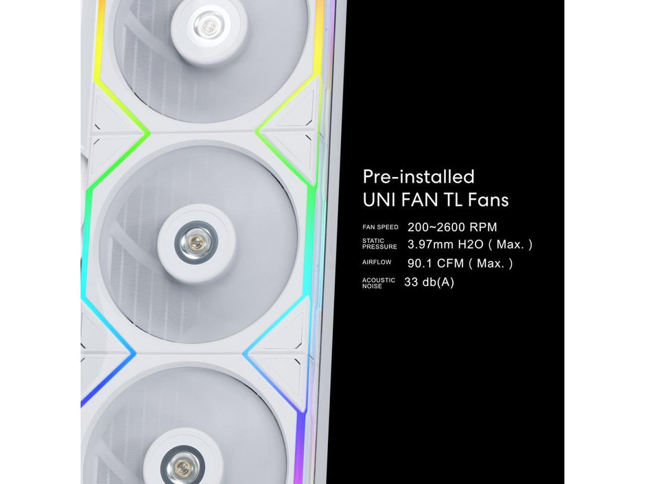 Water Cooler Lian Li Hydroshift II LCD 360TL BRANCO UNIFANS TL — foto 5